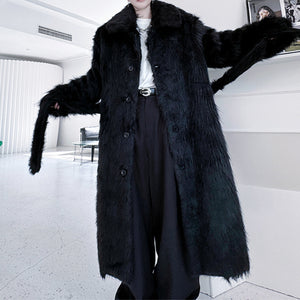 Thickened Plush Artificial Fur Mid-Length Coat