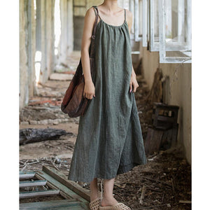 Loose Retro Casual Suspender Dress