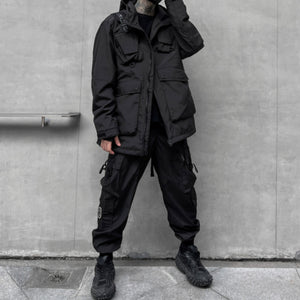 Dark Multi-pocket Functional Techwear Jacket