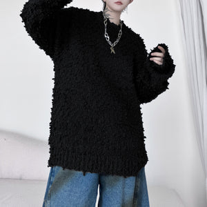 Round Neck Grainy Pullover Sweater