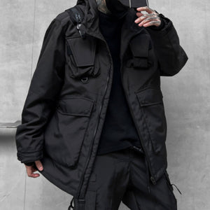 Dark Multi-pocket Functional Techwear Jacket