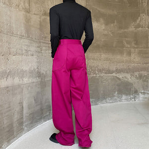 Solid Color Wide-leg Waist Flared Pants