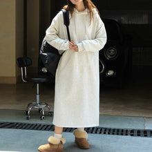 Load image into Gallery viewer, Casual Fleece Hooded Sweater Dress
