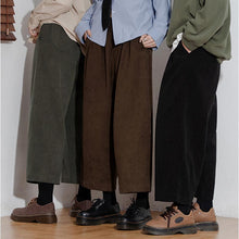 Load image into Gallery viewer, Retro Corduroy Wide Leg Ninth Pants
