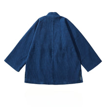 Load image into Gallery viewer, Indigo Dyed Stand Up Collar Kimono Jacket
