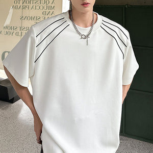 Padded Shoulders and Small Neckline Loose T-shirt