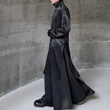 Load image into Gallery viewer, Half Turtleneck Mid-length Slit Silhouette Long-sleeved Loose Shirt
