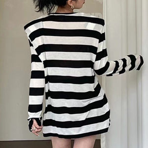 Striped Loose Thin Long Sleeves