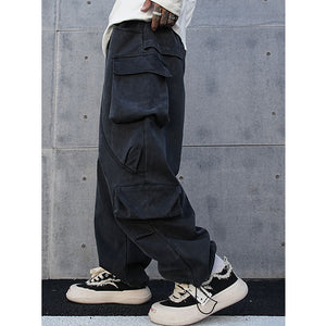 Three-dimensional Multi-pocket Loose Bootcut Casual Overalls