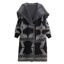 Load image into Gallery viewer, Winter Tassel Printed Knitted Cardigan Coat
