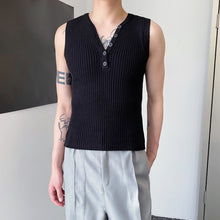 Load image into Gallery viewer, V-Neck Sleeveless Cropped Knit Vest
