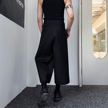 Load image into Gallery viewer, Dark Belt Cropped Wide Leg Pants
