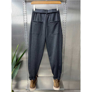 Striped Casual Woolen Harem Pants