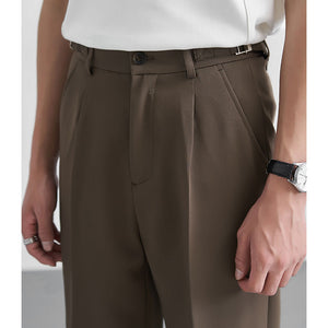 High-rise Elasticated Straight Trousers