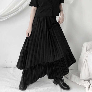 High Waist Casual Pleated Irregular Skirt