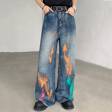 Load image into Gallery viewer, Painted Straight Denim Casual Pants
