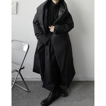 Load image into Gallery viewer, Hooded Cotton Loose Knee-length Cape Coat
