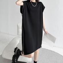 Load image into Gallery viewer, Side Zip Short Sleeve T-Shirt Dress
