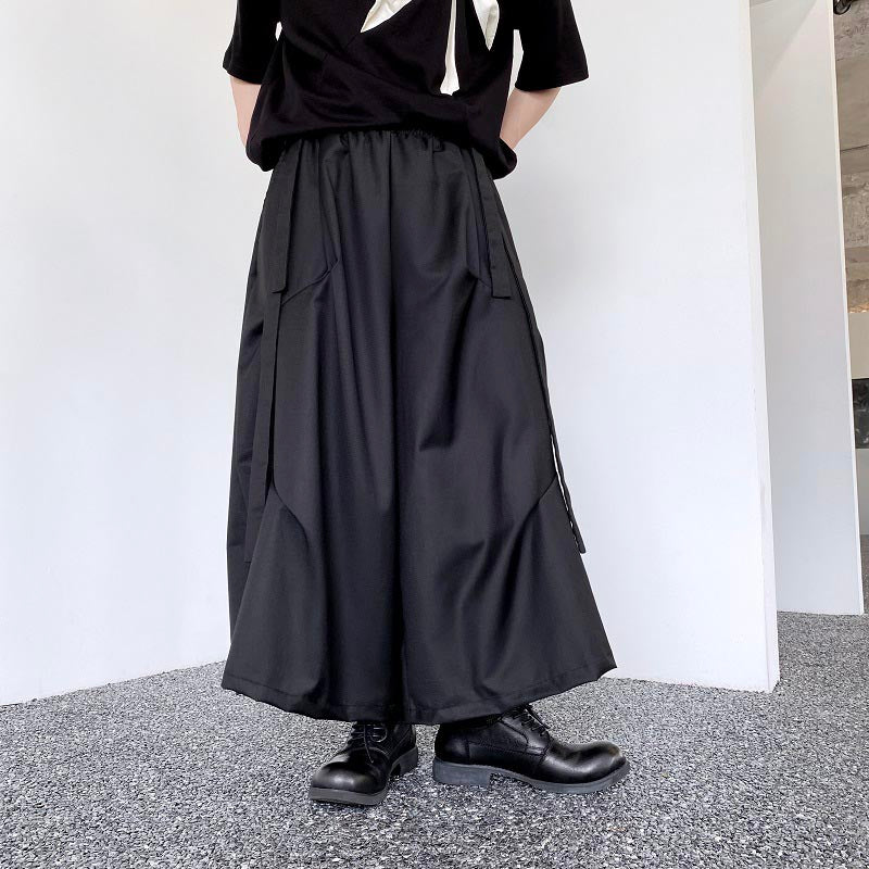 Dark Ribbon Pleated Wide Leg Hakama