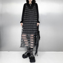 Load image into Gallery viewer, Silver Mesh Vest T-shirt Two-piece Dress
