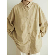 Load image into Gallery viewer, Loose Solid Color Long-sleeved Shirt
