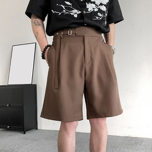 Straight-leg Casual Pants with Belt Design