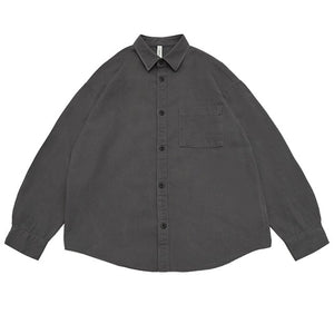 Japanese Retro Washed Cotton Loose Shirt