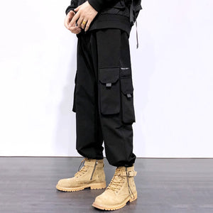 Loose Fit Multi-pocket Drawstring Pants