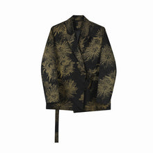 Load image into Gallery viewer, Glitter Print Shoulder-padded Lace-up Blazer
