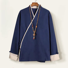 Load image into Gallery viewer, Linen Loose Cotton and Linen Slanted Lapel Cardigan
