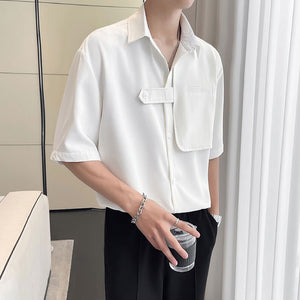 Loose Half Sleeve Pocket Shirt