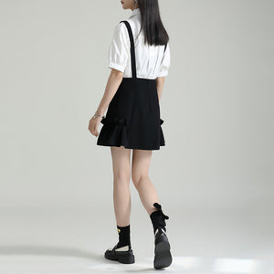 A-line High Waist Suspender Dress