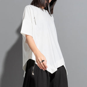 Patchwork Off-shoulder T-shirt