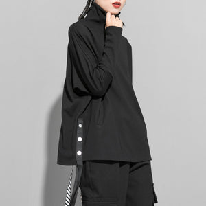 Irregular Streamer High Collar T-shirt