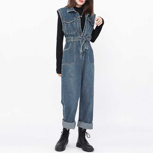 Vintage Sleeveless Cargo Jumpsuit