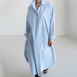 Long Loose Knee Straight Casual Shirt