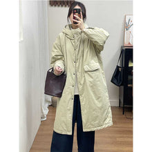 Load image into Gallery viewer, Padded Windbreaker Mid-Length Hooded Cotton Jacket
