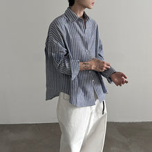 Load image into Gallery viewer, Silhouette Striped Loose Long-sleeved Shirt
