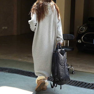 Casual Fleece Hooded Sweater Dress