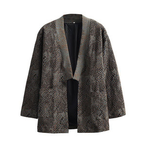 General Python Pattern Jacquard Cardigan Zen Taoist Robe