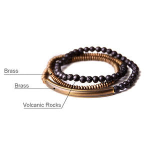 Retro Multi-layer Volcanic Stone Bracelet