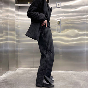 Lightweight Cotton Blazer And Split Trousers Two-piece Suit