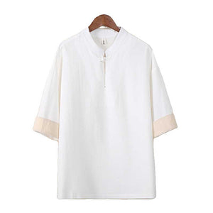 Loose Cotton And Linen Short Sleeves