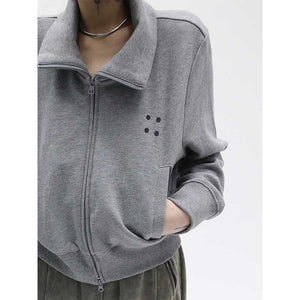 Double Zip Stand Collar Jacket