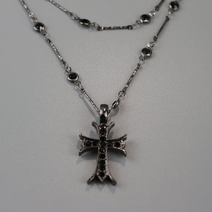 Black Cross Stacking Necklace