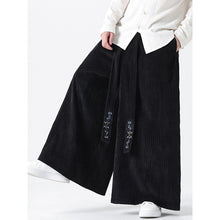 Load image into Gallery viewer, Corduroy Wide-leg Embroidered Culottes Straight Pants
