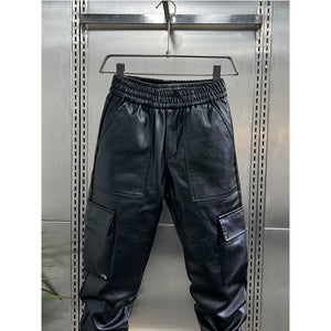 Leather Plush Thickened Casual Harem Pants