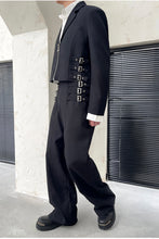 Load image into Gallery viewer, Metal Short Suit Zipper Blazer and Trousers
