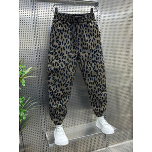 Leopard Print Nine-point Casual Pants