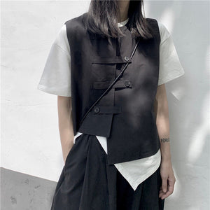 Irregular Strap Casual Vest